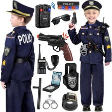 Large Kids Police Officer Costume 8-10 Year Police Uniform Kids Costume picture