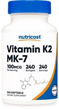 Nutricost Vitamin K2 MK-7 100 mcg, 240 Softgels - Gluten Free and Non-GMO MK7 picture