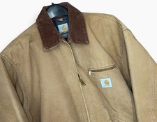 Vintage J01 BRN Carhartt Detroit Blanket Lined Jacket 50/2X Faded Brown picture