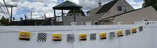 Vtg Pennzoil Car Vinyl  Banner Sign Indy 500 Race Checkered Flag   picture