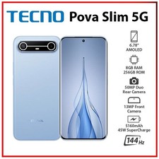 NEW TECNO Pova Slim 8GB+256GB BLUE Octa Core Unlocked Android Mobile Phone picture