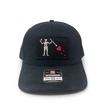 Blackbeards Flag Patch Hat Richardson 112 SnapBack Trucker Ball Cap Black picture
