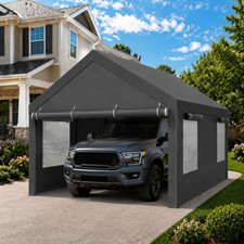 12X20 Heavy Duty Carport, Portable Garage for Truck SUV, Grey picture