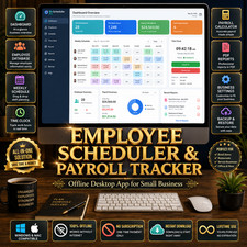 Employee Scheduler Payroll Tracker USB Drive Time Clock Software Windows Mac PC picture