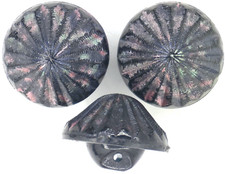 C1920s Antique Glass Purple Pink Green Shimmer Luster Cone-shaped Button LOT 3 picture