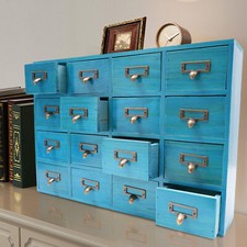 16-Drawer Vintage Apothecary Cabinet for Stylish Storage Solutions picture