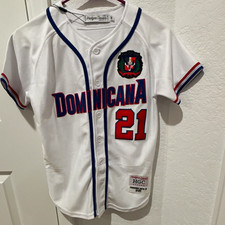 Brnd New Headgear Classics Dominicana Fernando Tatis Jr #21 Jersey Youth M (10) picture