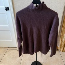 Garnet Hill brown/burgundy turtleneck sweater with flecks/texture, size XL picture