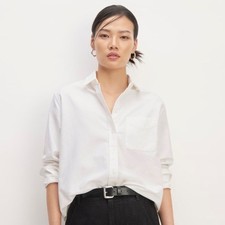 NWT Everlane ‘The Relaxed Oxford Shirt’ in White Size 4 picture