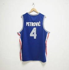 Custom Throwback 1990 Drazen Petrovic #4 Team Basketball Jersey Size S-4XL Blue picture