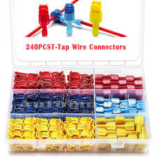 240/60psc T-Taps Wire Terminal Connectors Insulated Quick Splice Combo Kit Lot picture