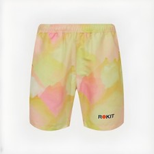 ROKIT Men’s ABSTRACT SHORTS Yellow/Multicolor Sz Large Inseam 8” Lightweight NEW picture