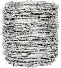 Real Barbed Wire 1320FT, 4 Point Barbed Wire Roll 18 Gauge for Crafts, Fences picture