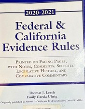 Wolters Kluwer 2020 Federal & California Evidence Rules Textbook New Edition picture