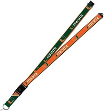 Miami Hurricanes Lanyard Keychain 2-sided Breakaway Clip University of picture