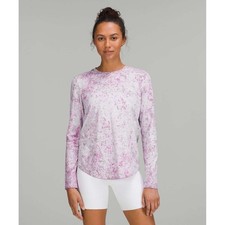 Lululemon Love Long Sleeve Shirt Pink Grey Acid Wash Marble Top Size 6 picture