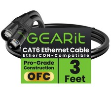 GEARit CAT6 Shielded EtherCON RJ45 Cable OFC Digital Pro Audio, Black picture