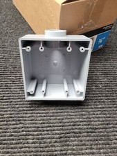 Box of 4 - Cantex 5133381U 32 cu.  Gray Square PVC 2-Gang Outlet Box 6 in. picture