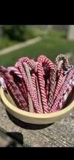 $1.00 WHOLESALE Primitive HOMESPUN Candy Canes Bowl Filler Ornaments Christmas picture