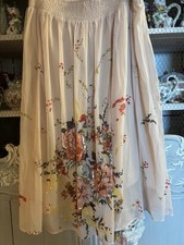 Gorgeous Soft Surroundings Sequined Floral Chiffon Maxi Skirt, XL picture
