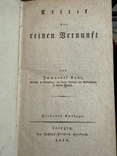 Kant, Immanuel Kritik der reinen Vernunft 7th edition a very good copy 1828 picture