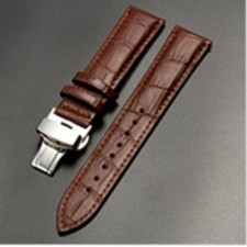 High Quality Cowhide Genuine Leather Watch Straps Butterfly Clasp Band 12-24mm picture