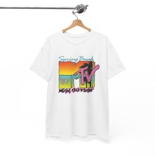 MTV Spring Break 1987 Shirt Vintage Beach Summer Graphic Unisex Heavy Cotton Tee picture