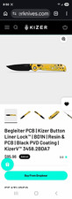 Kizer Begleiter PCB Pocketknife BD1N Drop Point Plain Liner Lock Yellow/Black picture