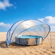 16/18FT Retractable Above-Ground Pool Dome All Weather Cover UV Dirt Heat Retain picture