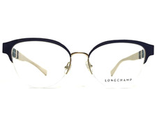 Longchamp Eyeglasses Frames LO2110 424 Blue Beige Round Cat Eye 53-17-140 picture