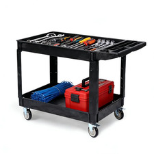 Garvee 2-Tier Heavy-Duty Rolling Utility Cart, 550 lbs Capacity, Black picture