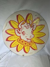 Vintage Borden's Dairy Elsie Cow Cardboard Advertising Sign Double Sided 18
