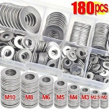 180PCS Stainless Steel Flat Washer Assortment Kit M2-M10 Repair Hardware picture