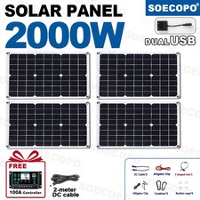 600W  4 x 500W Solar Panels - 100A Controller + Y-Cable + Suction Cups picture