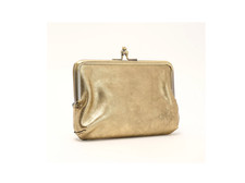 Patricia Nash Leather Fira Frame Bag . Antique Gold picture