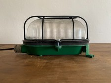 Vintage Industrial Bulkhead Wall Light Green Cage Lamp Factory Marine KPA 262 picture