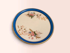 Antique Tressemanes & Vogt Limoges France Cobalt Blue Gold Floral Vanity Tray picture