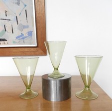 Signed MVM CAPPELLIN olive handblown Murano glasses venini salviati barovier era picture