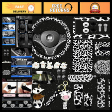29 PCS Cow Print Car Accessories Set - Dashboard & Rearview Mirror Decor for Sed picture