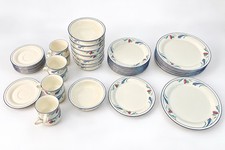 Lenox Poppies on Blue 42-Piece Chinastone Dinnerware Set Discontinued USA  picture