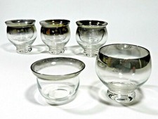 Set Of 4 Vintage 2 pc Shrimp Cocktail Caviar Chiller Glasses picture