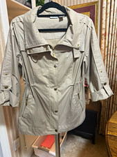 Zenergy by Chico's Women's Beige Mid-Length Jacket Full Zip Snap Lined M picture