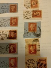 GB Queen Victoria USED Lot of 10 with Post Office Numbers and Obliterators picture