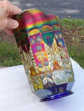 FENTON BLUE CARNIVAL GLASS  