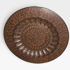 VTG Hand Etched Brass Plate Wall Decor Scalloped Country Cottage Cor Floral 23” picture