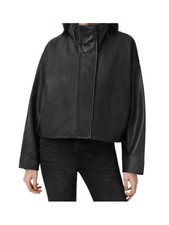 NEW, AllSaints Ryder Leather Jacket in Black Sz L  #SJ2595 picture