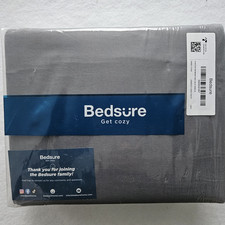 Bedsure Full/Queen 90×90 Duvet Cover and 2 20*26Pillow cases,  3 Piece Set Grey picture