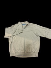 Lacoste 1/4 Zip Pullover Sweatshirt Mens Size XL Beige Croc Logo Raglan picture