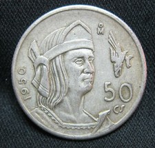 1950-1951 Mexico .300 Silver 50 Centavos Cuauhtemoc Random Picked Years Coin   picture