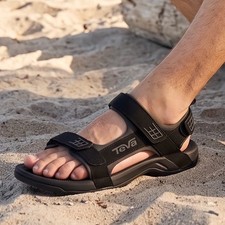 Teva Tanza Mens Black Sport Sandals Hiking Water Shoes 4289 Size 7 NWOT picture